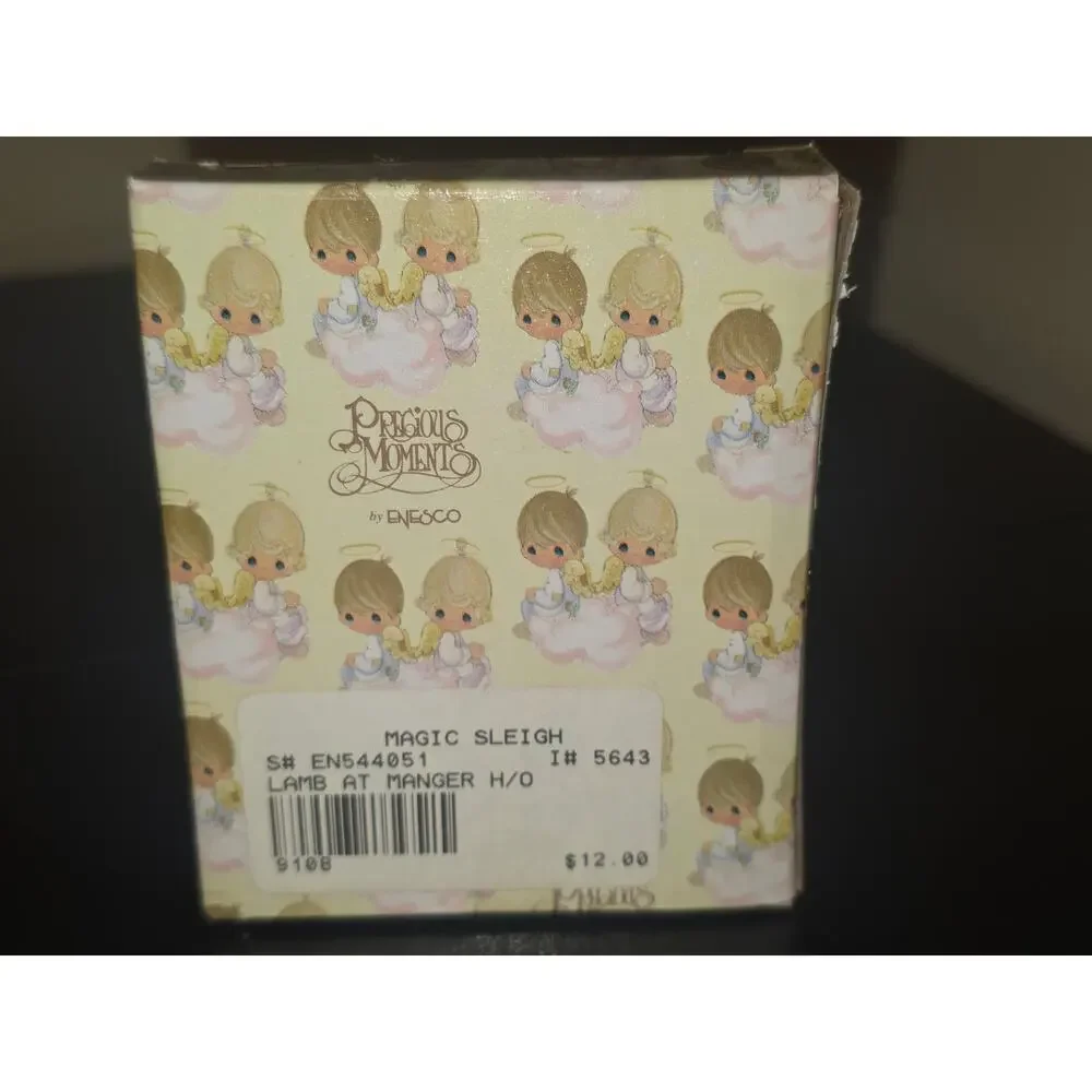 Precious Moments Lamb Looking At Manger Ornament 544051 Nativity Enesco